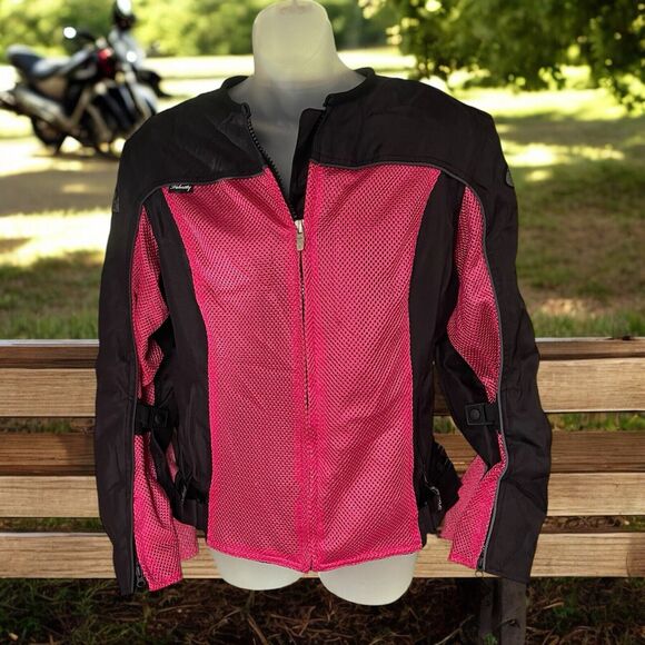 Joe Rocket Women's Pink/Black Velocity Textile Mesh Jacket Size XL No Liner - Picture 1 of 13